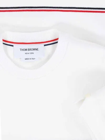 Thom Browne Cropped T-shirt In Cotton In White