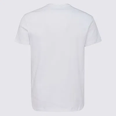 Tom Ford Mens White Brand-embroidered Crewneck Cotton-blend T-shirt In White
