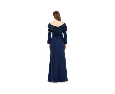Amri Women's Ruched Drape Off-the-shoulder Wrap Over Gown