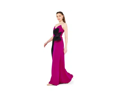Amri Women's Contrast Bow Detail Crepe Gown