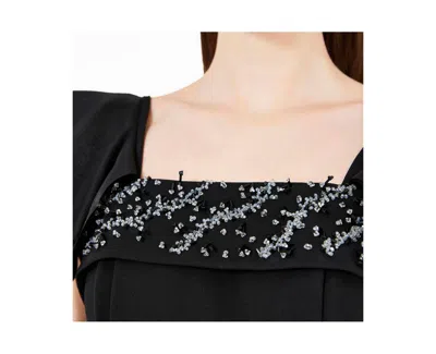 Amri Women's Cascading Sleeves Gown With Embellished Neckline