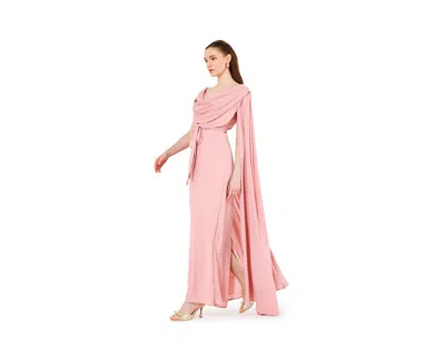 Amri Women's Cowl Neck Flare Sleeved A-line Gown