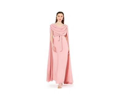 Amri Women's Cowl Neck Flare Sleeved A-line Gown