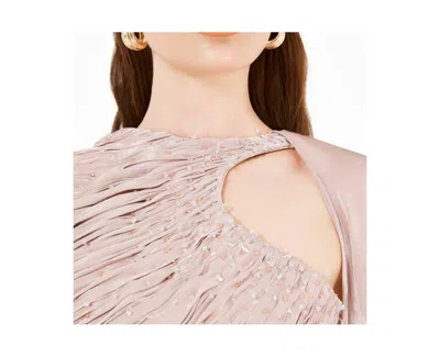 Amri Asymmetric Cutout Ruched Dress With Single Cape Sleeve