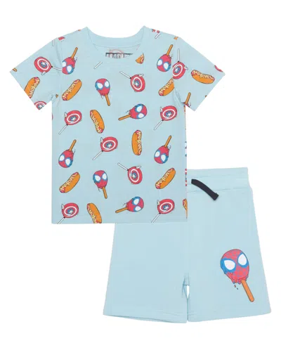 Spider-man Toddler Boys 2-piece Crewneck T-shirt And Short Set In Blue