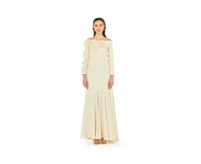Amri Women's Off-the-shoulder Floral Embellished Flary Gown