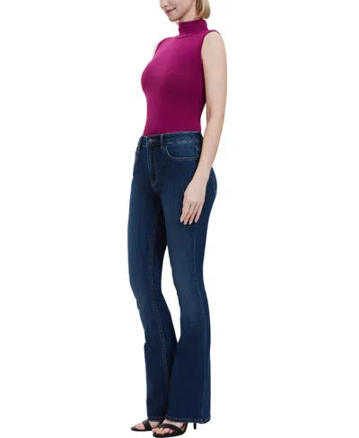 Kimi & Kai Turtleneck Sleeveless Bodysuit In Burgundy