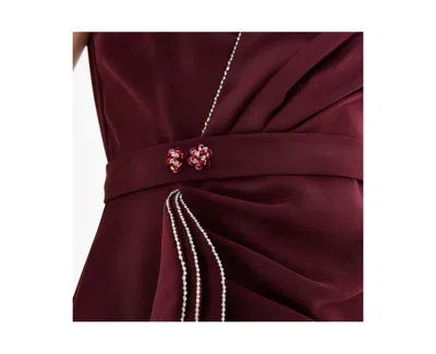Amri Ruffle Pleated Gown With Rhinestone Embellishment