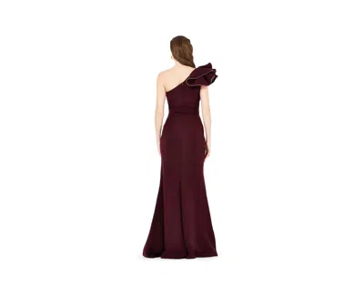 Amri Ruffle Pleated Gown With Rhinestone Embellishment