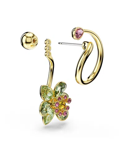 Swarovski Idyllia Gold-tone Plated Asymmetrical Design Drop Earrings