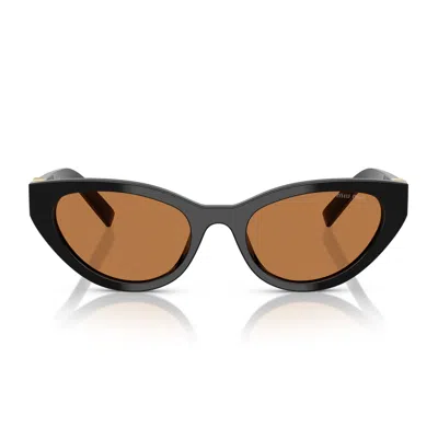 Miu Miu 0mu A04s 16k10i Nero Sunglasses In Brown