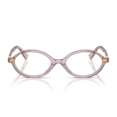 Miu Miu 0mu 01xv Miu Regard 12w1o1 Malva Trasparente Glasses In Pink