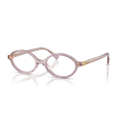 Miu Miu 0mu 01xv Miu Regard 12w1o1 Malva Trasparente Glasses In Pink