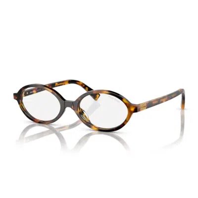 Miu Miu Tortoiseshell-effect Oval Glasses