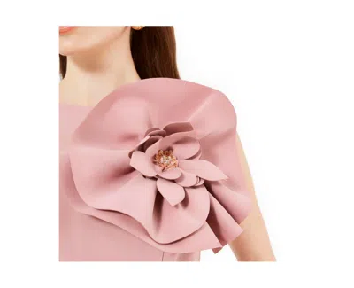 Amri Floral Applique Crepe Column Gown