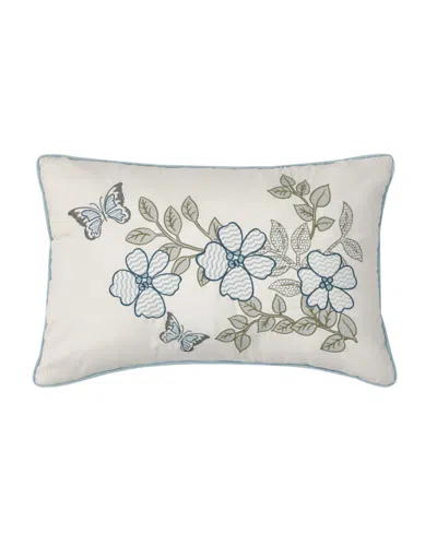 Royal Court Evergreen Boudoir Decorative Pillow, 13" X 21" In Gray