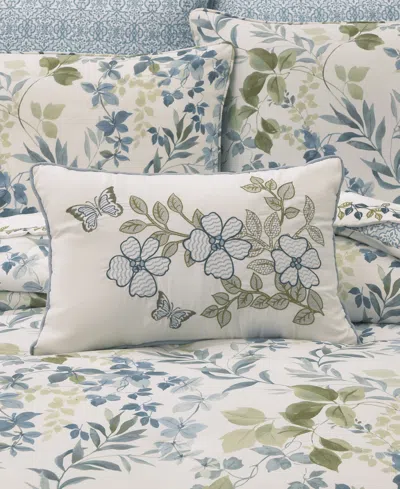 Royal Court Evergreen Boudoir Decorative Pillow, 13" X 21" In Gray