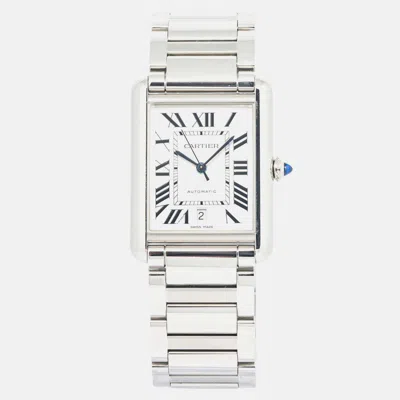 Pre-owned Cartier Tank Must 4324 Silver Stainless-steel Automatic Women's Wristwatch 31 Mm