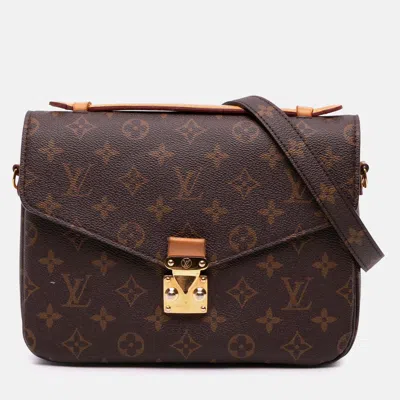 Pre-owned Louis Vuitton Brown Monogram Pochette Metis