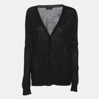 Pre-owned Joseph Black Cashmere Knit Button Front Sweater S