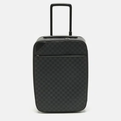 Pre-owned Louis Vuitton Damier Graphite Canvas Pegase 55 Luggage In Gray