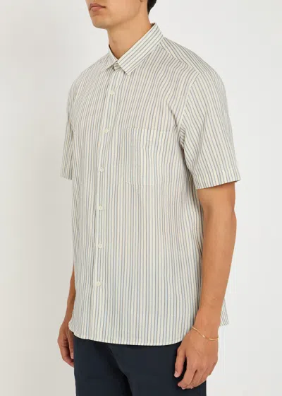 Sunspel Striped Embroidered Cotton Shirt