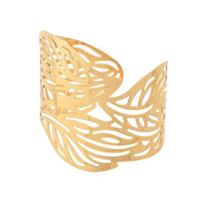 Sohi Women's Gold Filigree Cuff Bracelet