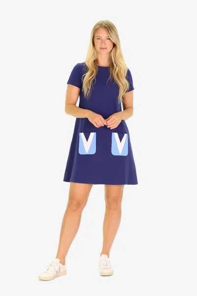 Duffield Lane The Amber Dress In Royal Navy In Blue