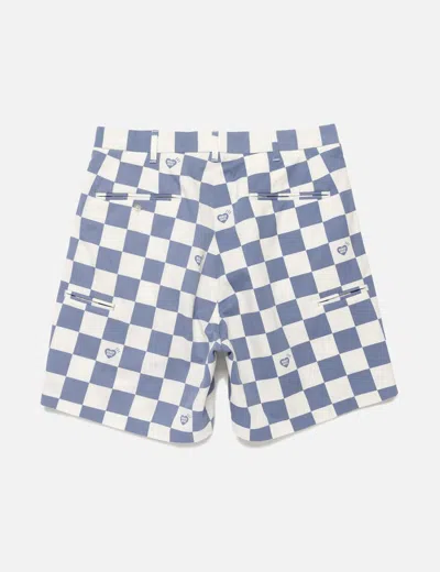 Human Made Checkerboard-print Shorts In Blue