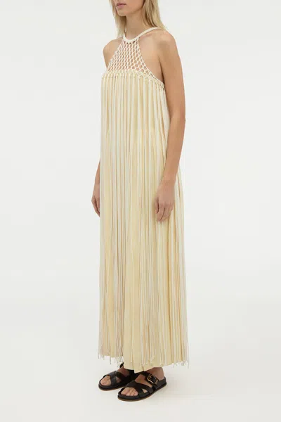 Gabriela Hearst Tacia Fringe Maxi Dress In Ivory Silk