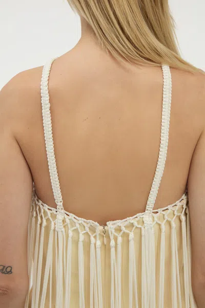 Gabriela Hearst Tacia Fringe Maxi Dress In Ivory Silk