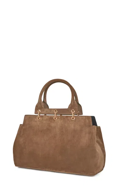 Gabriela Hearst Large Amethyst Bag In Dark Sand Suede