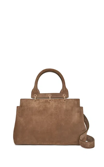 Gabriela Hearst Large Amethyst Bag In Dark Sand Suede