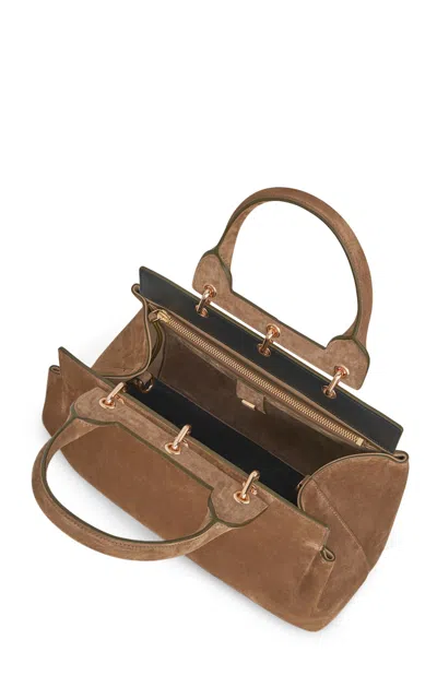 Gabriela Hearst Large Amethyst Bag In Dark Sand Suede