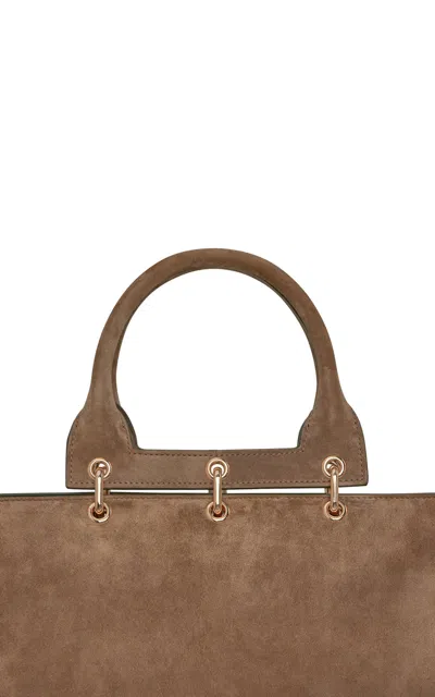 Gabriela Hearst Large Amethyst Bag In Dark Sand Suede