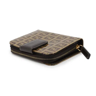 Pre-owned Fendi Zucca Brown Pvc Leather Wallet (bi-fold) ()