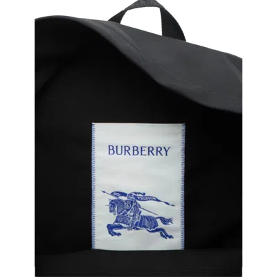 Burberry Black Backpack With Spacious Design And Padded Straps In Black