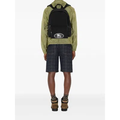 Burberry Black Backpack With Spacious Design And Padded Straps In Black