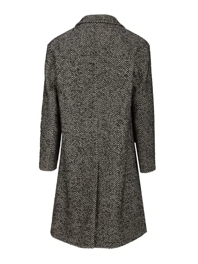 Herno Cappotto Chevron Lana Coats Multicolor In Gray