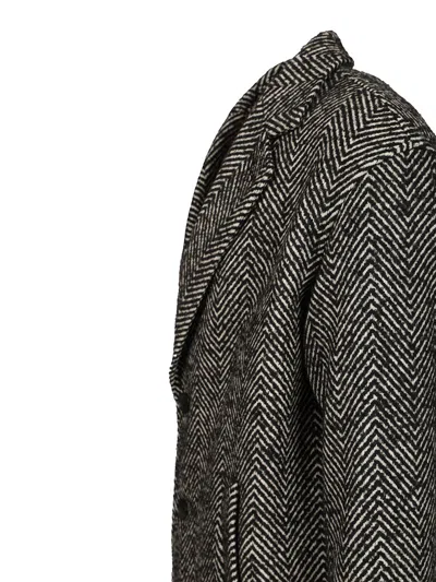 Herno Cappotto Chevron Lana Coats Multicolor In Gray