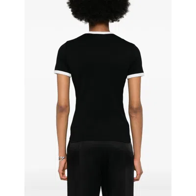 Courrèges Logo-embroidered Cotton T-shirt With Tipping