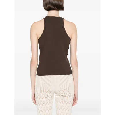 Max Mara Cotton Yarn Top In Brown