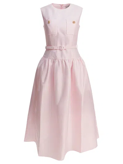 Self-portrait Taffeta Midi Dress In Pink