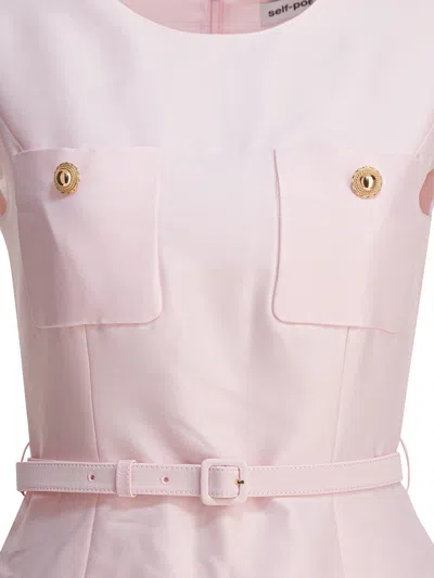 Self-portrait Taffeta Midi Dress In Pink