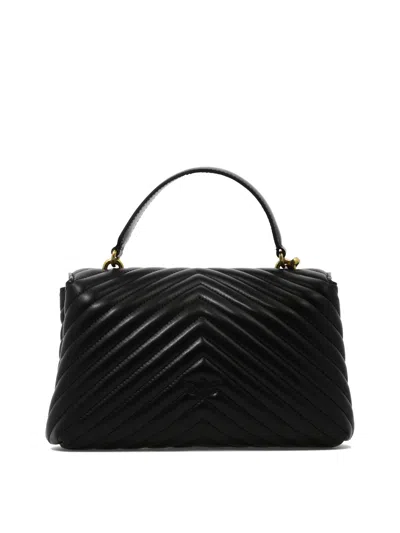Pinko Classic Lady Love Quilted Leather Top Handle Bag In Black