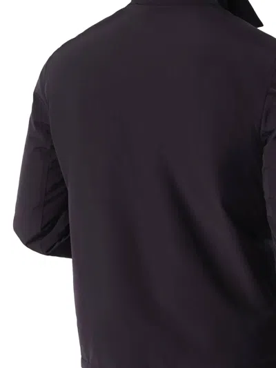 Brunello Cucinelli Navy Blue Waterproof Jacket In Black