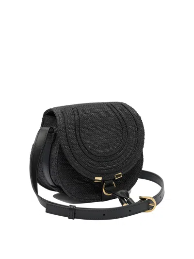 Chloé Cross-body Bag With Textured Surface And Adjustable Strap In Black