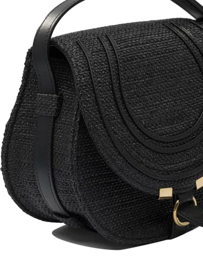 Chloé Cross-body Bag With Textured Surface And Adjustable Strap In Black
