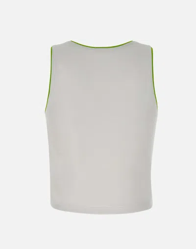 Casablanca White Pima Cotton Tank Top In Brown
