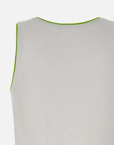 Casablanca White Pima Cotton Tank Top In Brown